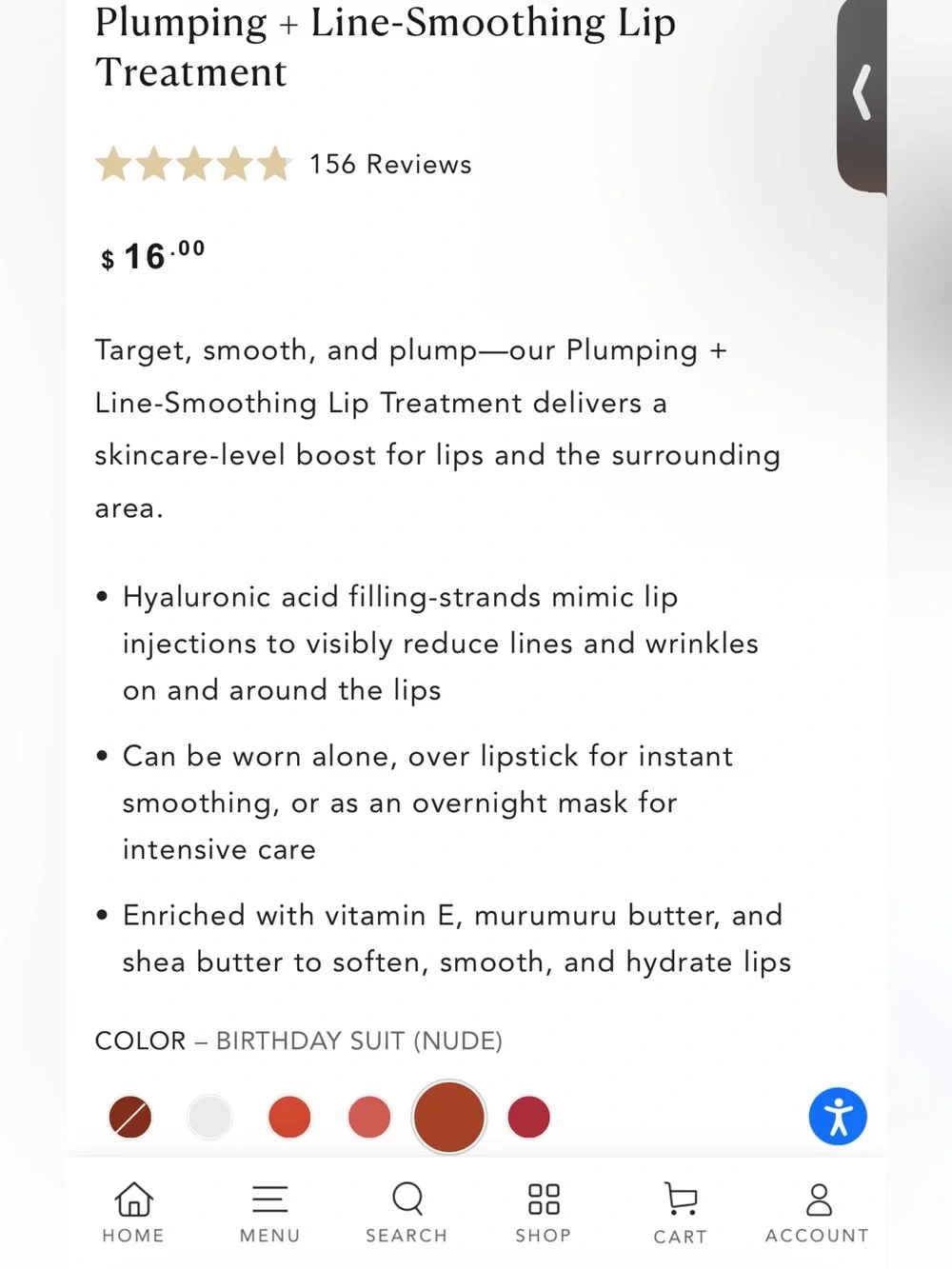Nakery Beauty Plumping & Line-Smoothing Lip Treatment — Birthday Suit
